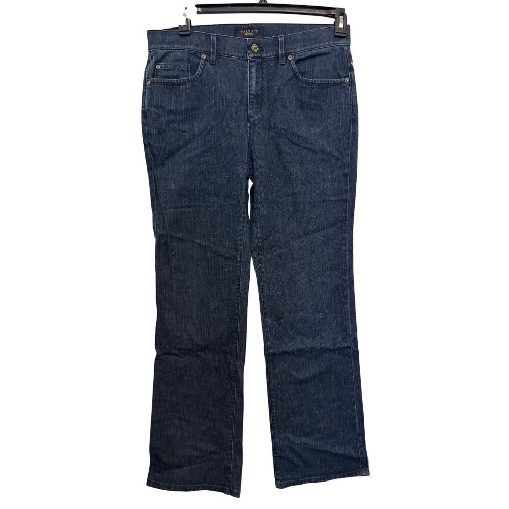 Talbots Straight Leg Jeans Women Size 6 Dark Wash Cotton Blend Denim Made In Ind